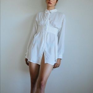 Little white button down dress